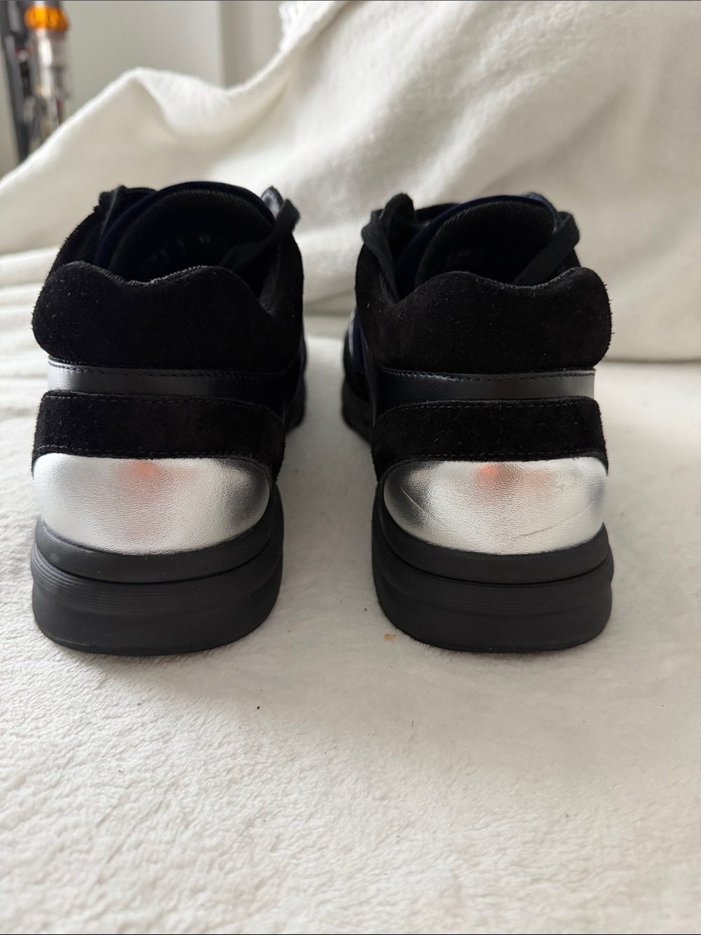 CHANEL Black Men's Low Top Athletic Sneakers Lace Up Logo Casual Walking Shoes - Picture 3 of 4